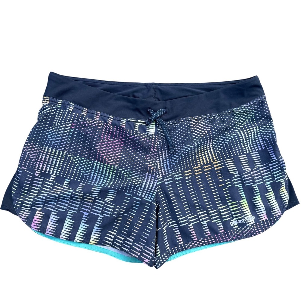 Patagonia Strider Running Shorts Womens Medium Multicolor Geometric Print‎ 57621